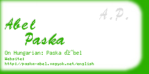 abel paska business card